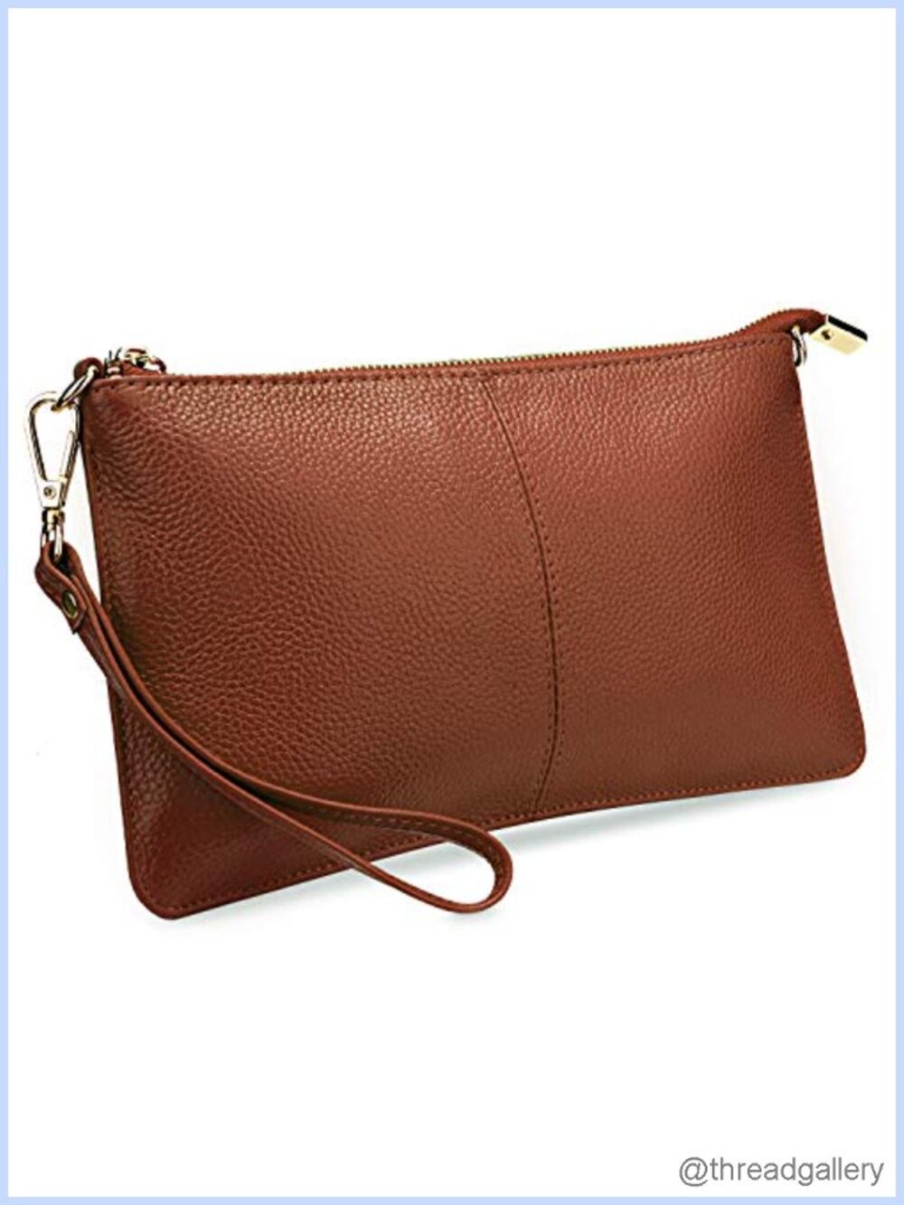 Genuine Leather Wristlet Clutch Wallet Convertible Crossbody Purse